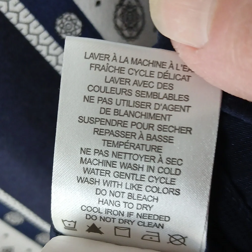 Dalia Navy Blue & White Bandana Abstract Print  Sleeveless Shift Dress Women's … - Picture 7 of 7